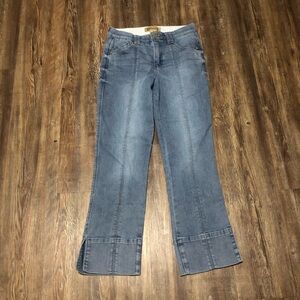 Democracy Ab Technology Jeans Women's 2 High Rise Cropped Front Seam Split Hem